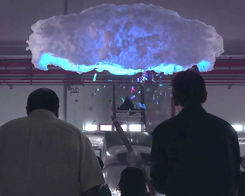 the LEGO group builds drone-powered flying cloud that rains candy
