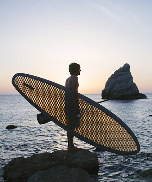 NERD's 3CSup is an ultra light + translucent paddling board for surfers