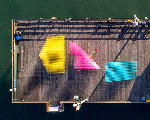 SPORTS punctuates the city of santa barbara with colorful matrix pavilions