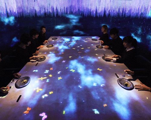 teamlab creates interactive restaurant interior that changes with the seasons