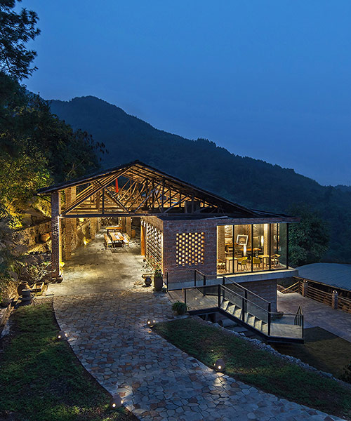 tian qi converts huxi pottery kiln into a hillside dining experience