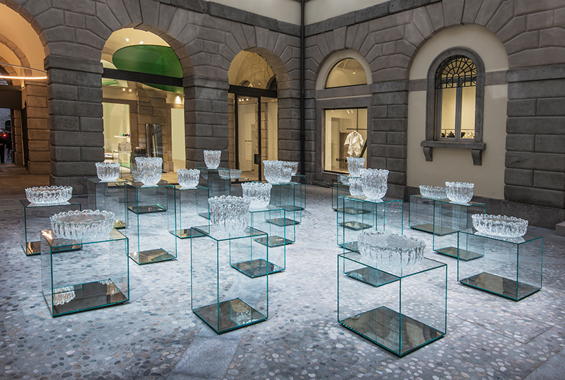 tokujin yoshioka fountain tables glas italia issey miyake milan design week designboom