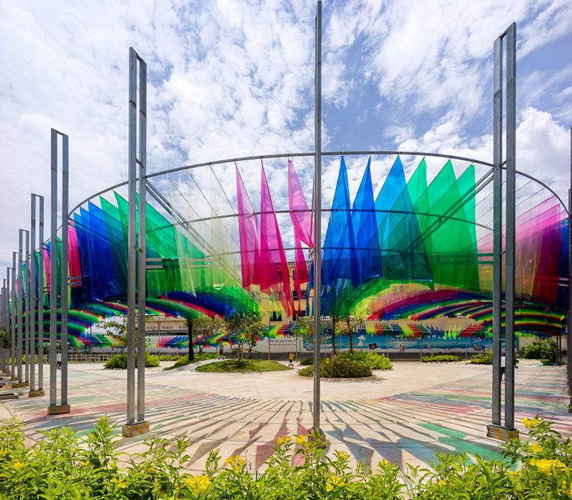 HA envelops vietnamese playground with multi-colored flags