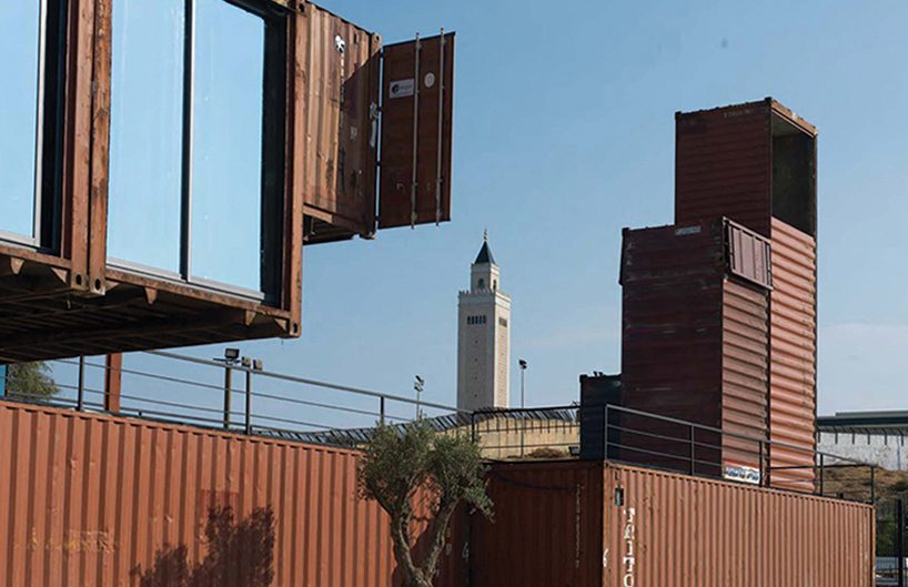architects in rome builds temporary museum in tunisia using container units