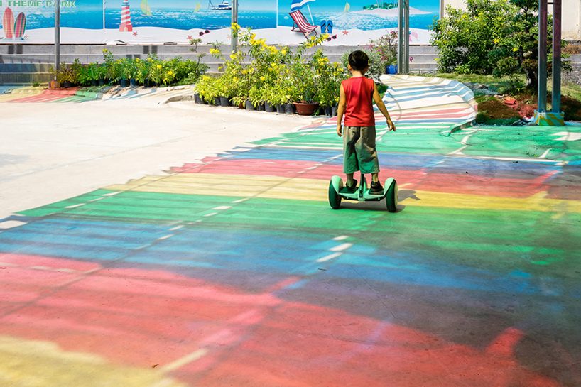 HA envelops vietnamese playground with multi-colored flags