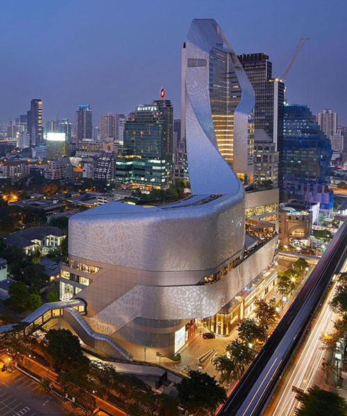AL_A clads sinuous central embassy tower in bangkok with 300,000 aluminum tiles