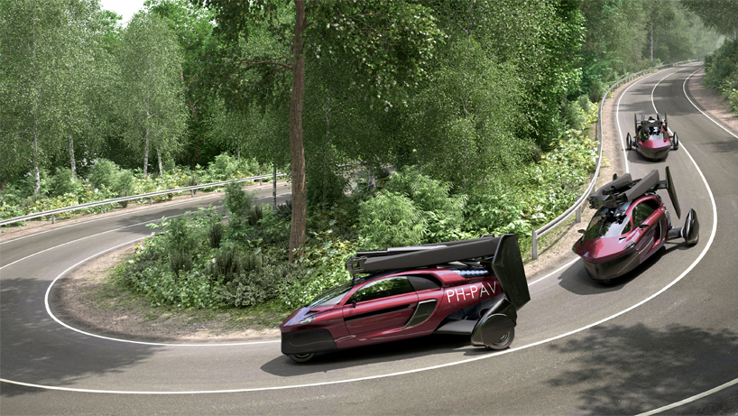 production model of the PAL-V liberty flying car takes off