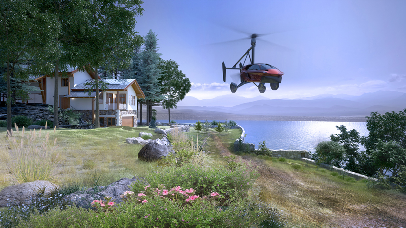 production model of the PAL-V liberty flying car takes off