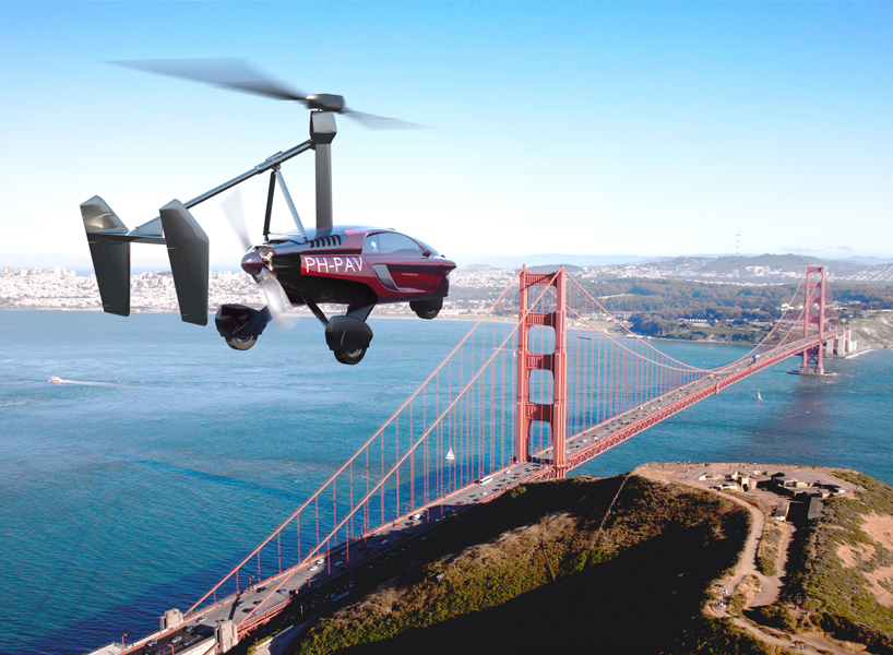 production model of the PAL-V liberty flying car takes off