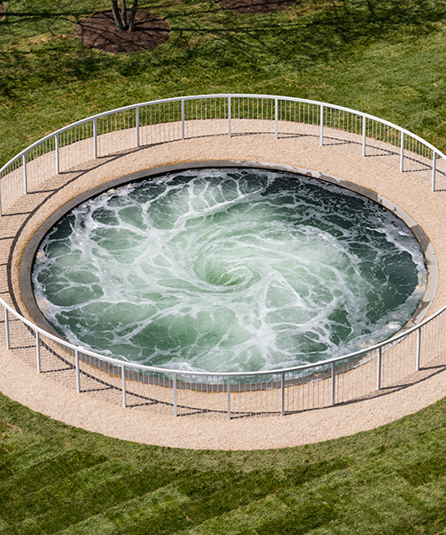 anish kapoor's endlessly spinning water vortex descends on brooklyn
