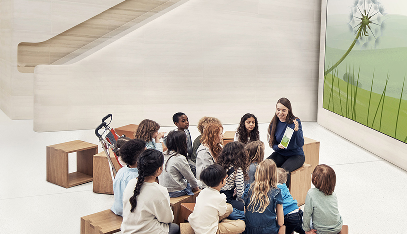 milan's apple store by foster + partners will feature an outdoor amphitheater
