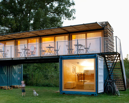 artikul architects stacks shipping container hotel in the czech republic