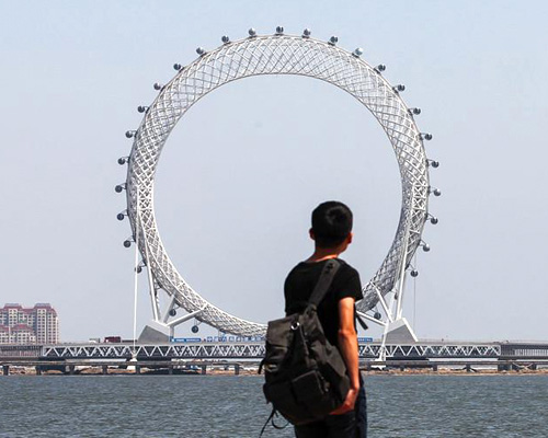 the world’s largest spokeless ferris wheel opens in shandong, china
