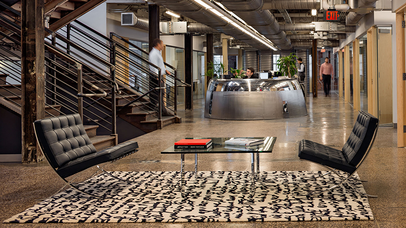 jet fuselage interpreted as offices inside kayak.com HQ in new york