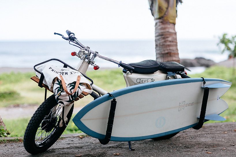 the deus sea sider custom bike is 70's super cub for surfers