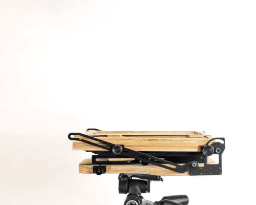 the intrepid large format camera is lightweight and collapsable for off-the-grid photography