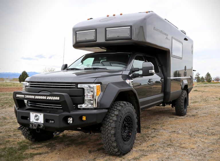 the ford earth roamer XV-LTS camper makes off-the-grid living a reality