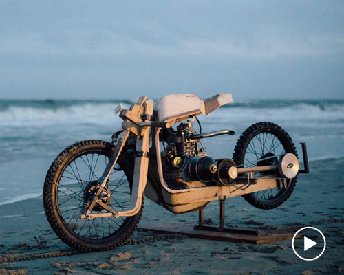 ritsert mans' eco-friendly wooden motorcycle uses algae for fuel