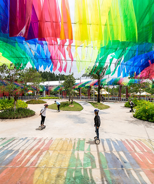 HA envelops vietnamese playground with multi-colored flags