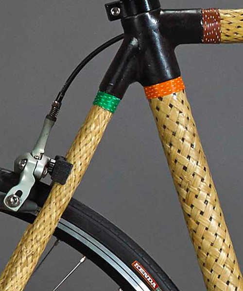 lance rake's HERObike is fitted with woven bamboo tubes