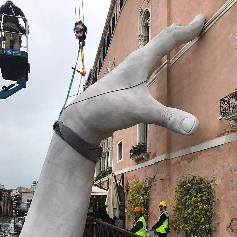 lorenzo quinn s support sculpture braces ca sagredo hotel 