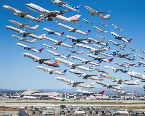 mike kelley’s airportraits document the intricate movement of air traffic over a day
