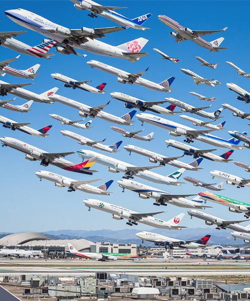 mike kelley’s airportraits document the intricate movement of air traffic over a day