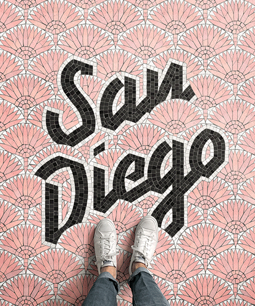 nick misani's illustrated typographic mosaics take you on a trip around the world