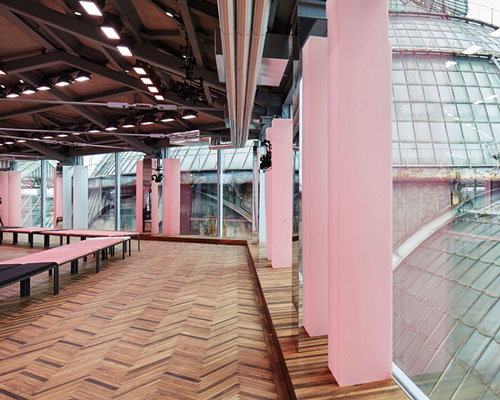 AMO uses mirrors and pastel tones to stage prada resort fashion show
