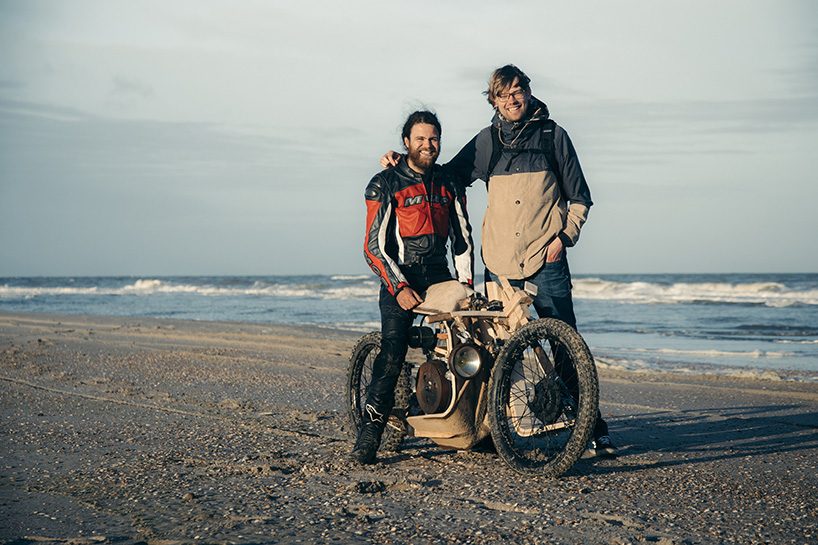 ritsert mans' eco-friendly wooden motorcycle uses algae for fuel