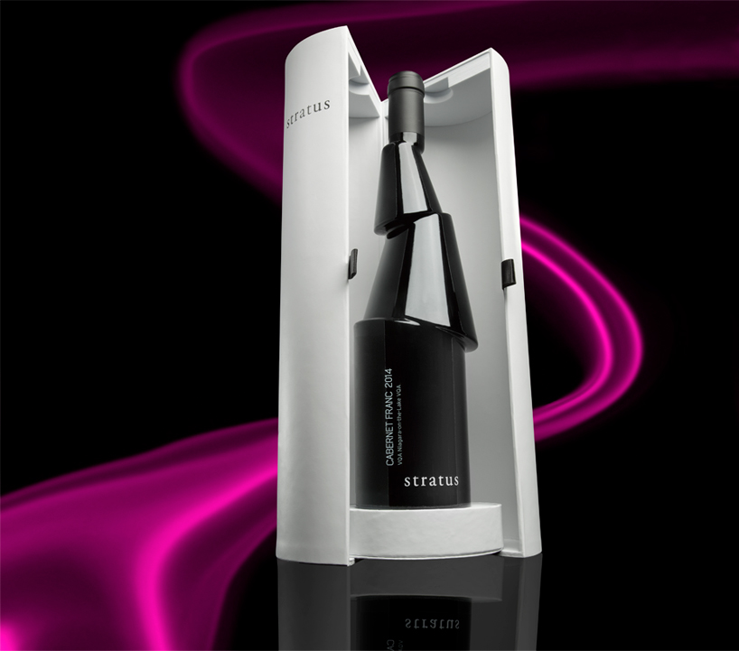 karim rashid sculpts deconstructed decant bottle for stratus vineyards