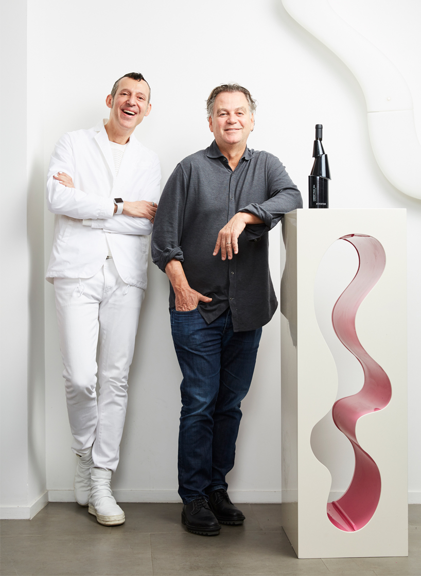 karim rashid sculpts deconstructed decant bottle for stratus vineyards