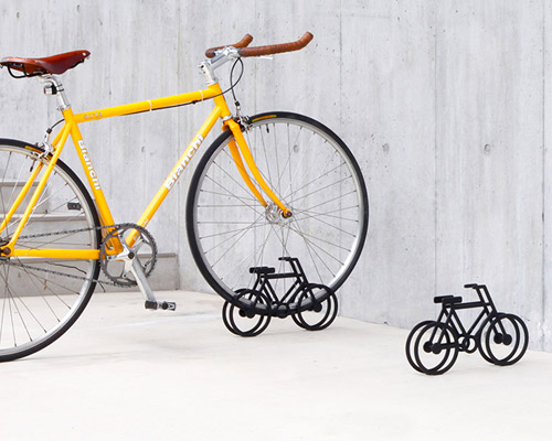 studio yumakano playfully shapes bike stands for cyclists to park