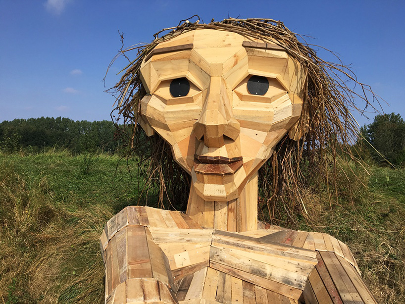 thomas dambo hides six 'forgotten giants' across the danish woodland