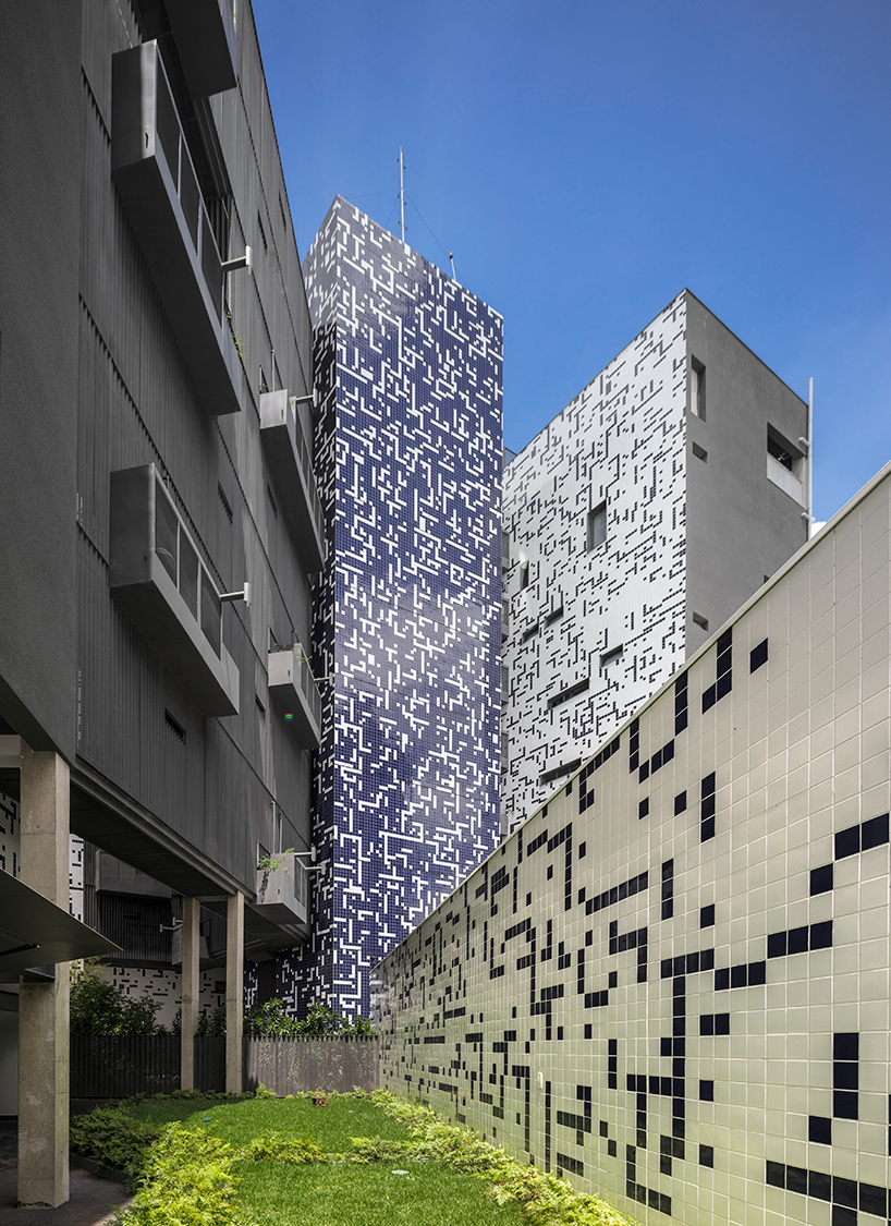 triptyque wraps arapiraca towers in são paulo with portugese azulejos tiles