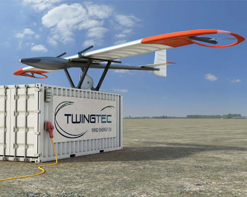 twingtec drone wind harvester flies like a kite to reel in power from high altitudes