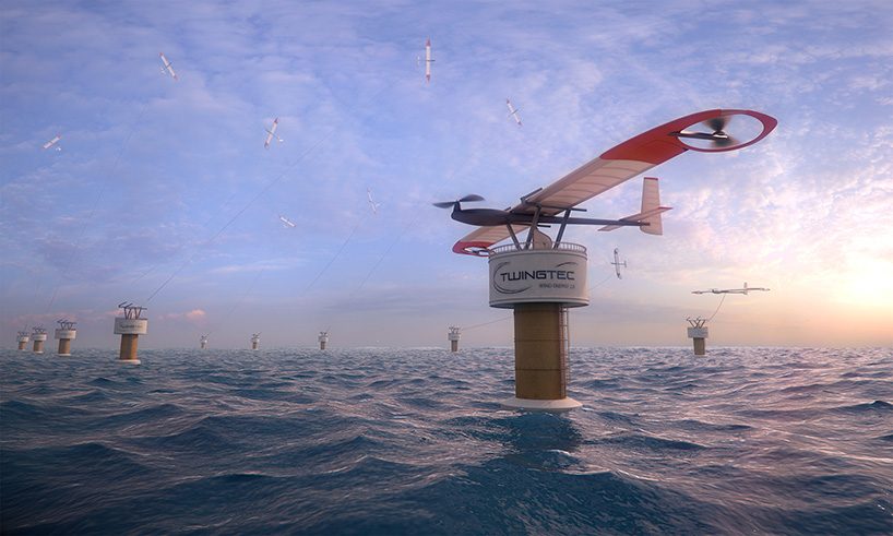 twingtec drone wind harvester flies like a kite to reel in power from high altitudes