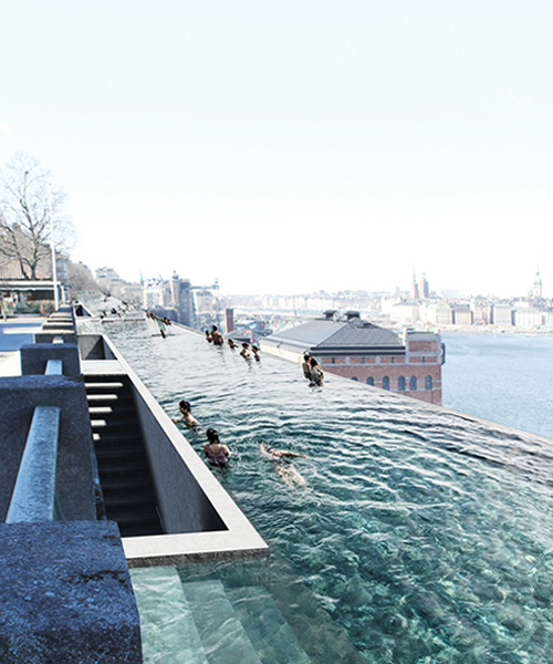 UMA proposes public infinity pool in stockholm, along the baltic sea