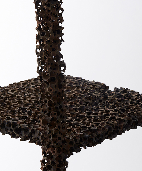 we+ creates the 'drought' bronze chair through a dehydrating process