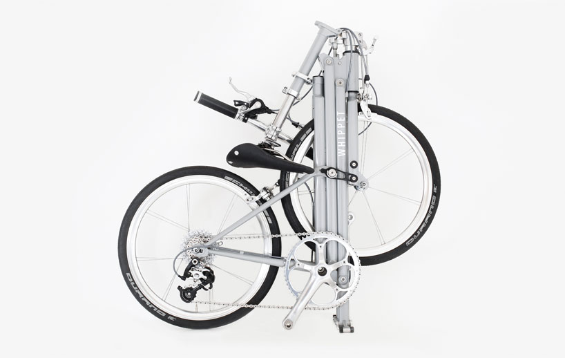 whippet bicycle folds as a slim and stylish companion for urban living