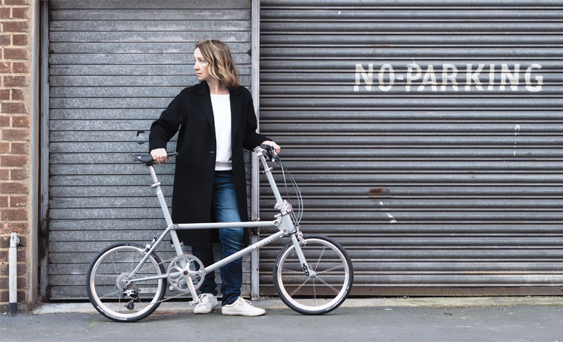 whippet bicycle folds as a slim and stylish companion for urban living
