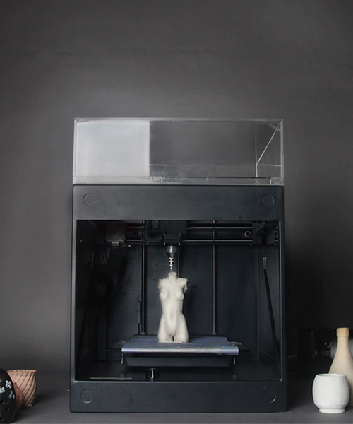 the clayXYZ is a digital 3D printer for ceramics that sits on your desktop