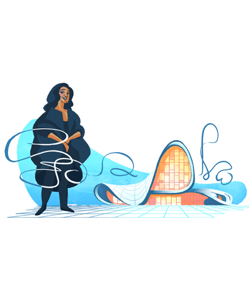 zaha hadid google doodle pays homage to the pritzker's first female laureate