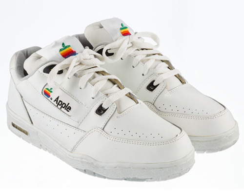 retro apple sneakers cross a 90's macintosh classic with a pair of air force 1s
