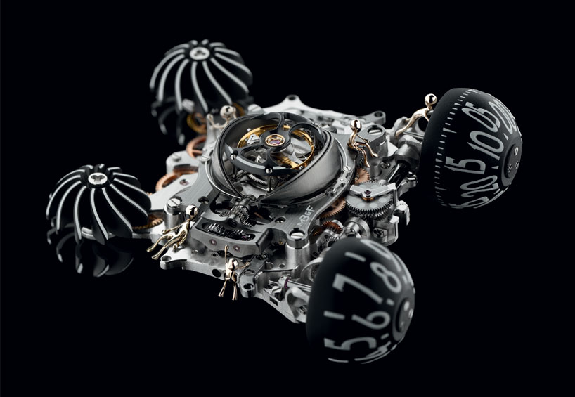 MB&F HM6 alien nation watch shimmers sci-fi glow beneath crystal form