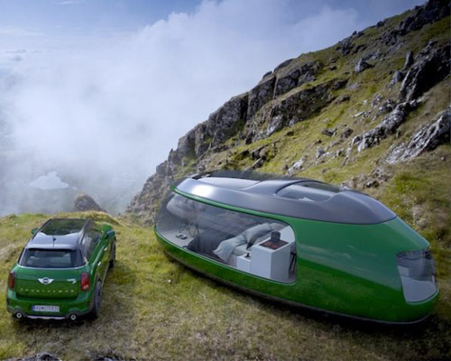 luxury camping pod concept influenced by THE NEW MINI COUNTRYMAN F60