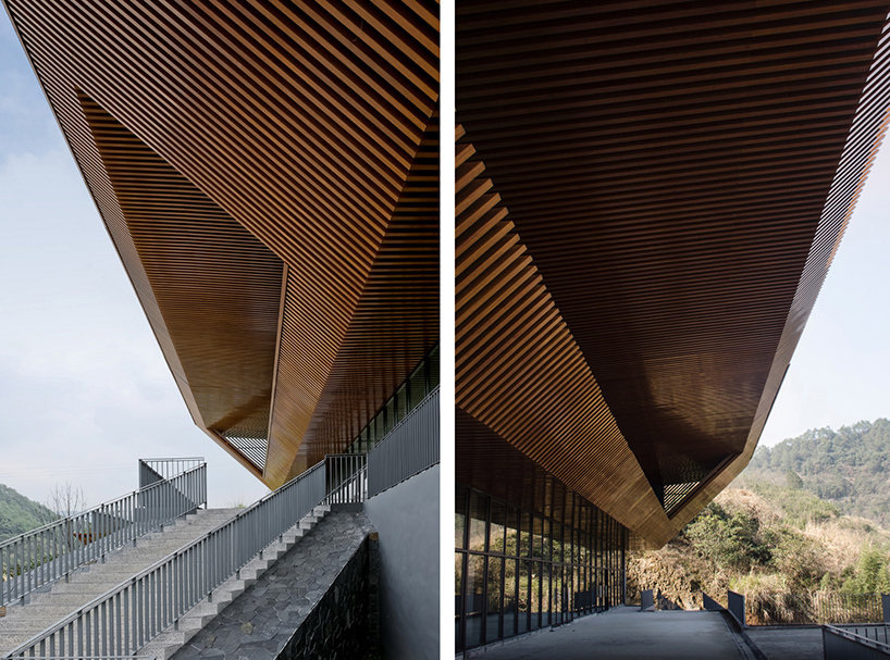 archi-union's cable car station frames the natural vista of the qiandao lake