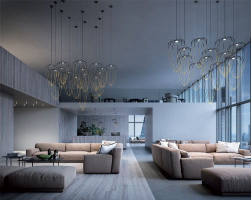axolight alysoid forms hanging collection of jewelry-like lamps