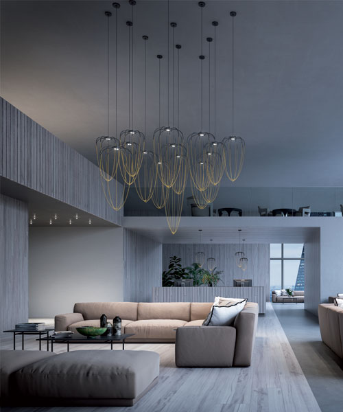 axolight alysoid forms hanging collection of jewelry-like lamps