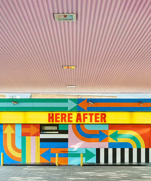 craig & karl turn disused petrol station in london into bold + bright venue for pop-up events